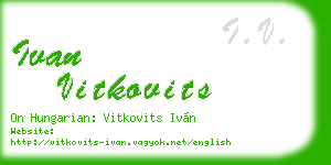 ivan vitkovits business card