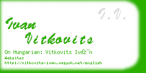 ivan vitkovits business card